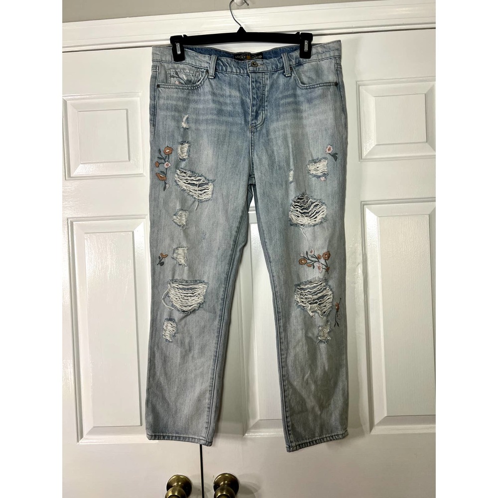 Y2K Lucky Brand Sienna Slim Boyfriend embroidered jeans